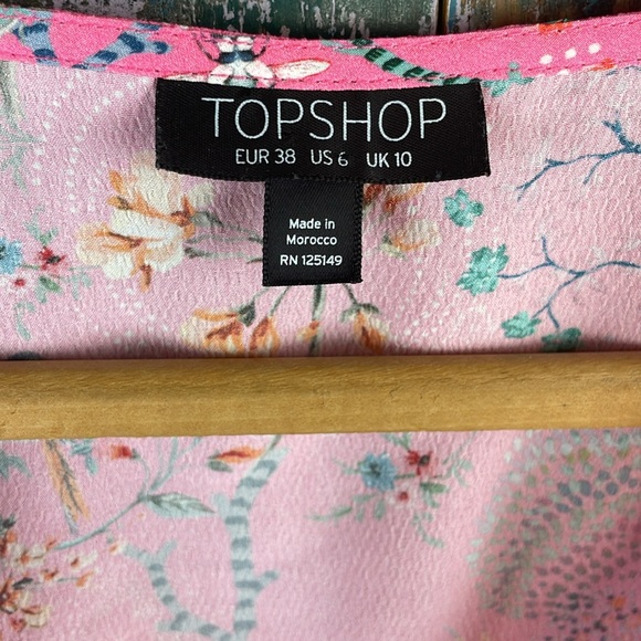 Top shop boho bright pink crop blouse - Picture 2 of 8